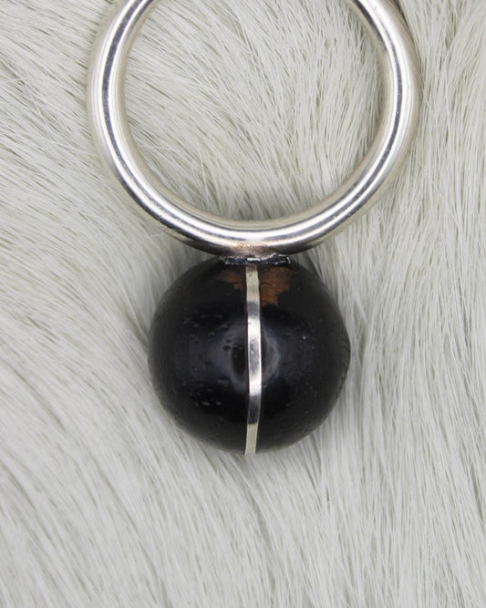 WOOD HEMISPHERES SILVER RING