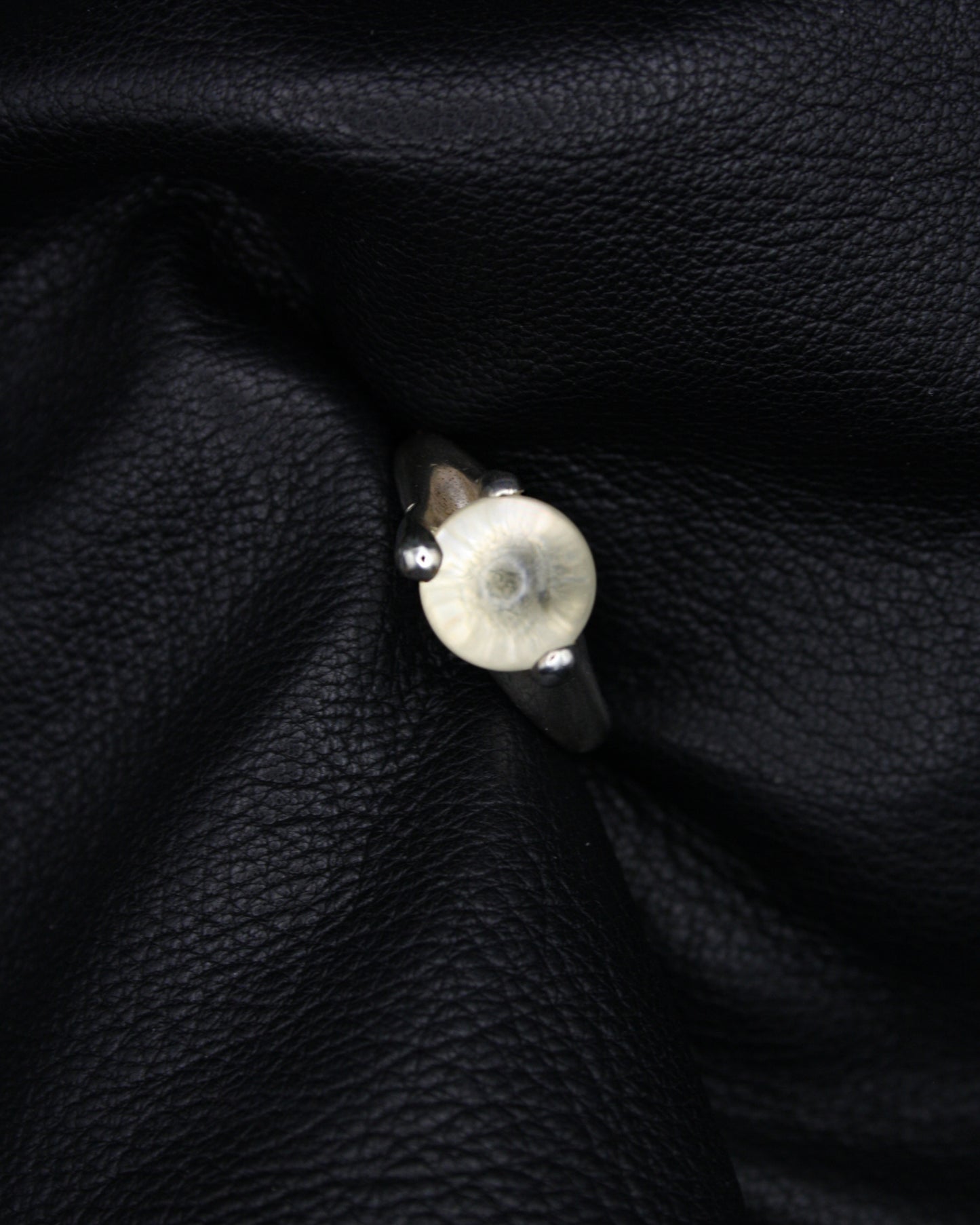 GLASS SPHERE SILVER RING