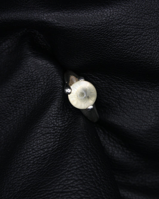 GLASS SPHERE SILVER RING