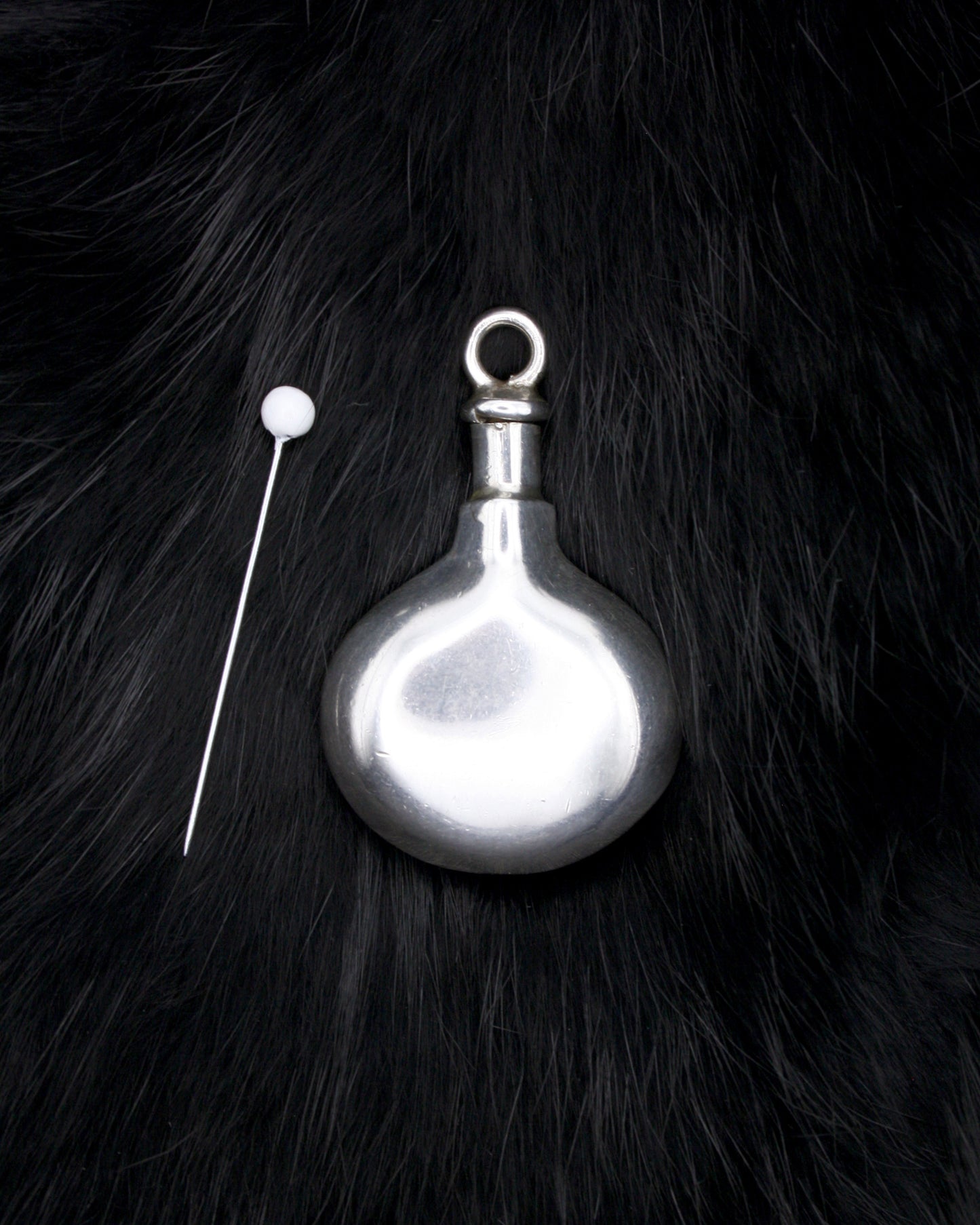 LARGE PERFUME BOTTLE SILVER PENDANT