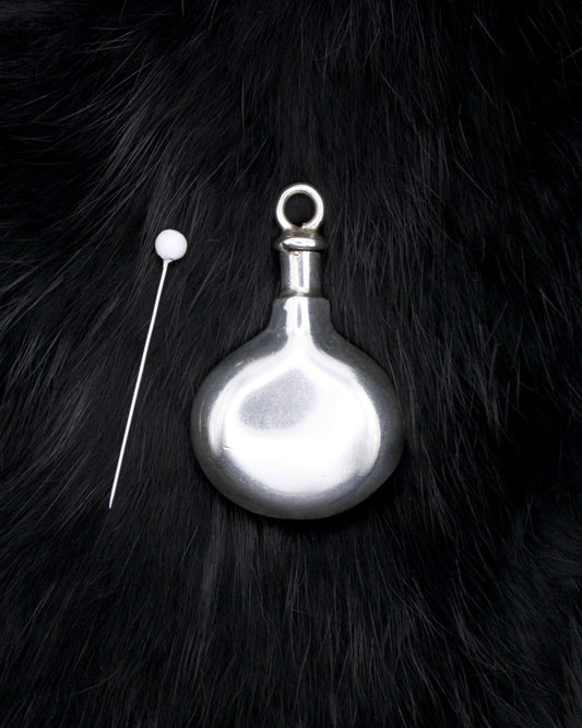 LARGE PERFUME BOTTLE SILVER PENDANT