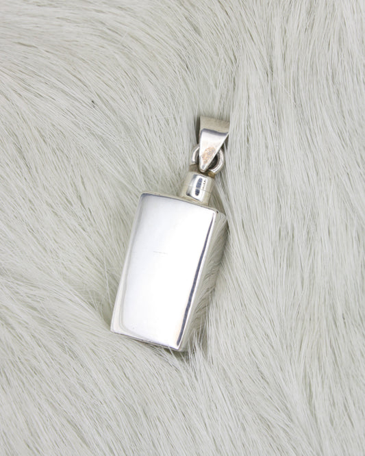 PRISM SILVER PLEATED PERFUME BOTTLE PENDANT