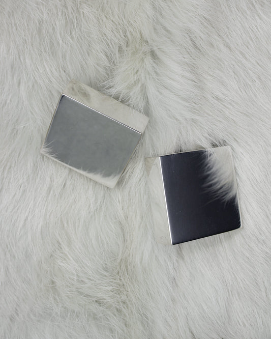 PRISM SILVER PLEATED EARRINGS