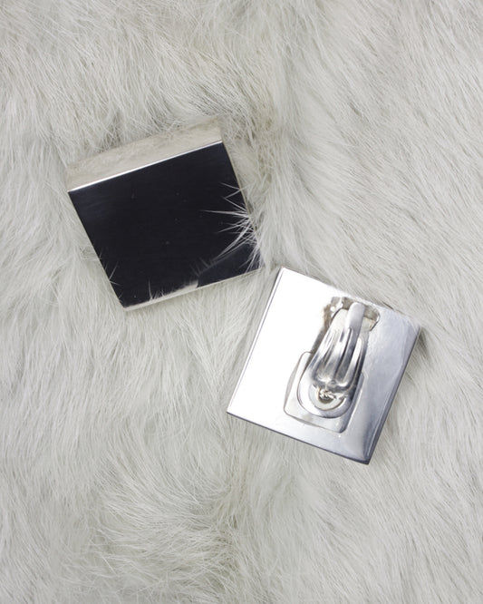 PRISM SILVER PLEATED EARRINGS