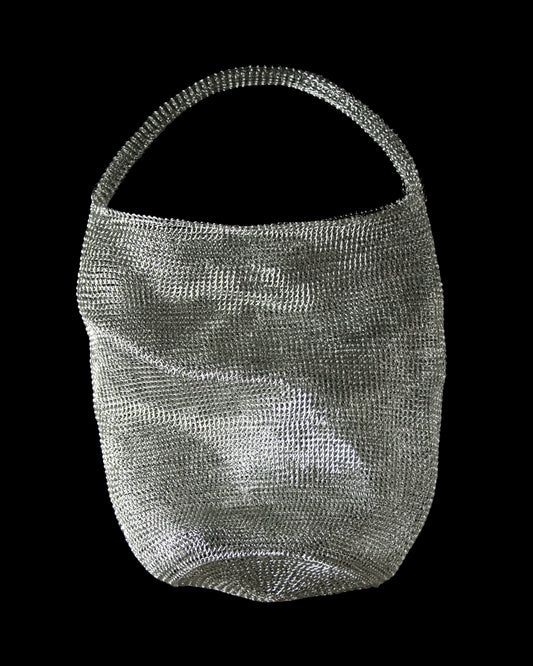 CILINDER HANDWOVEN METAL MEDIUM BAG